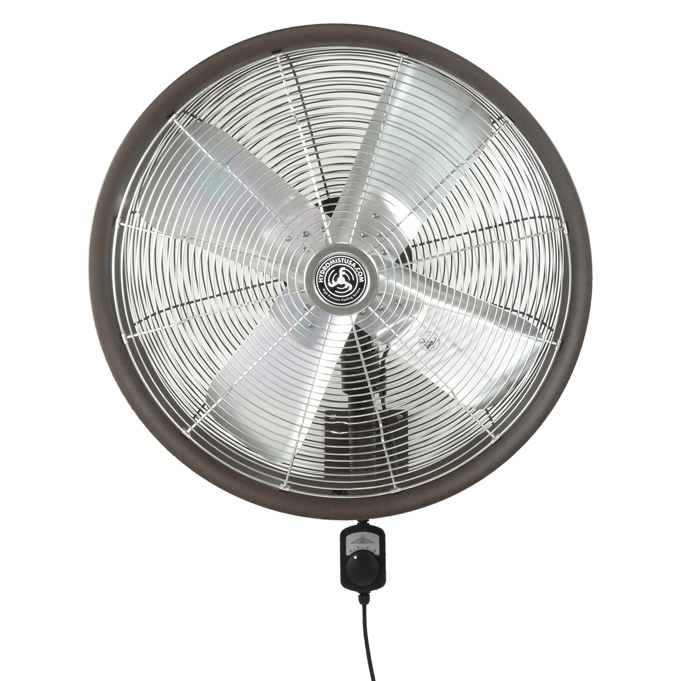24 Inch Textured Brown Shrouded Outdoor Wall Mount Oscillating Fan