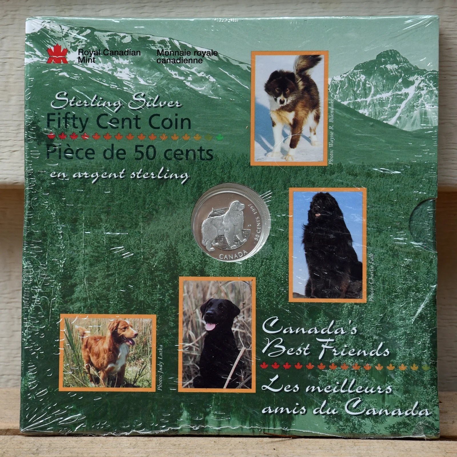 1997 Sterling Silver Coin BIG Gentle Dogs