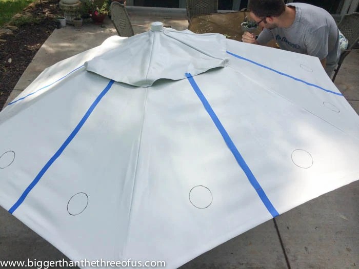 How to Paint Outdoor Fabric to Makeover an Old Umbrella