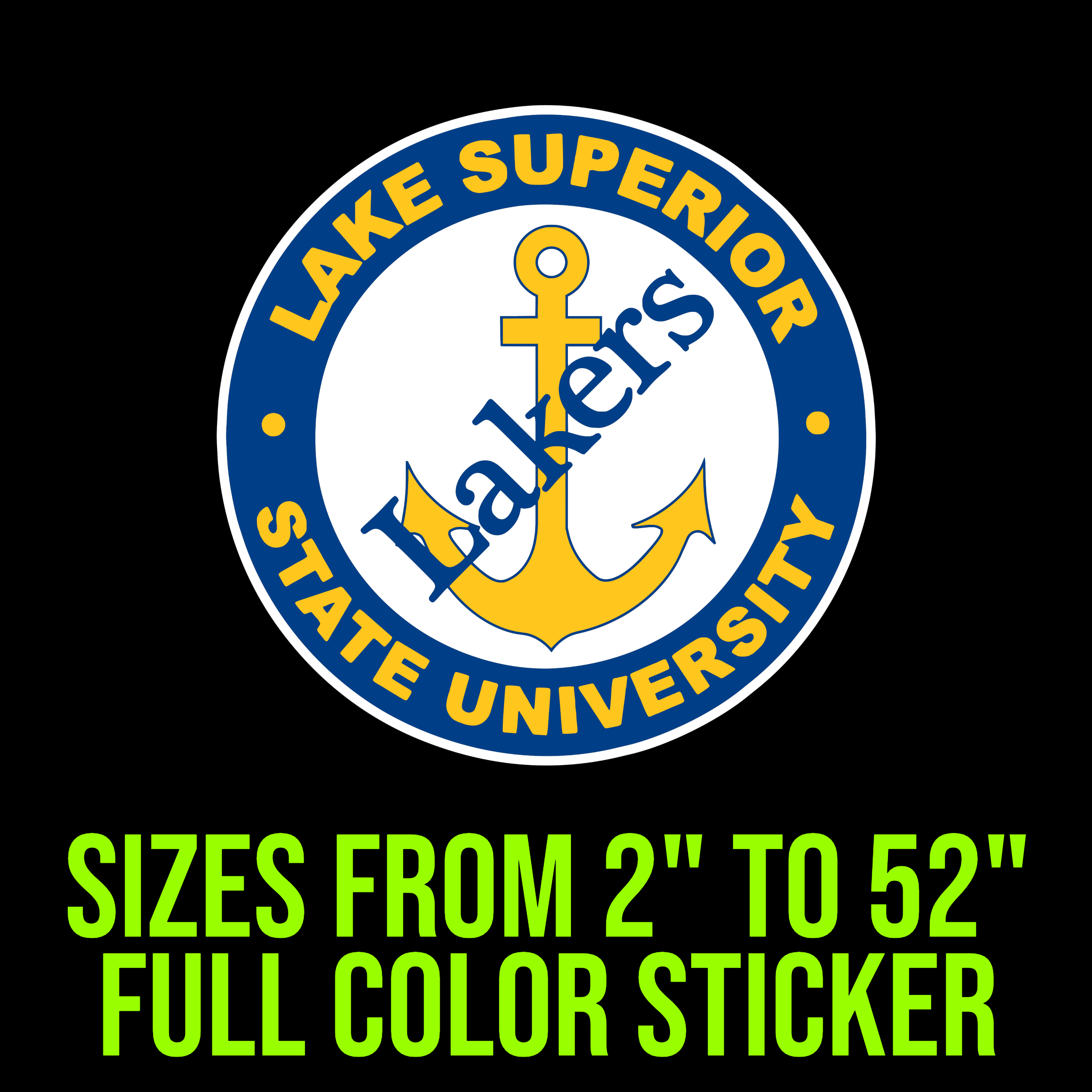 Lake Superior State University Full Color Vinyl Decal Custom Size
