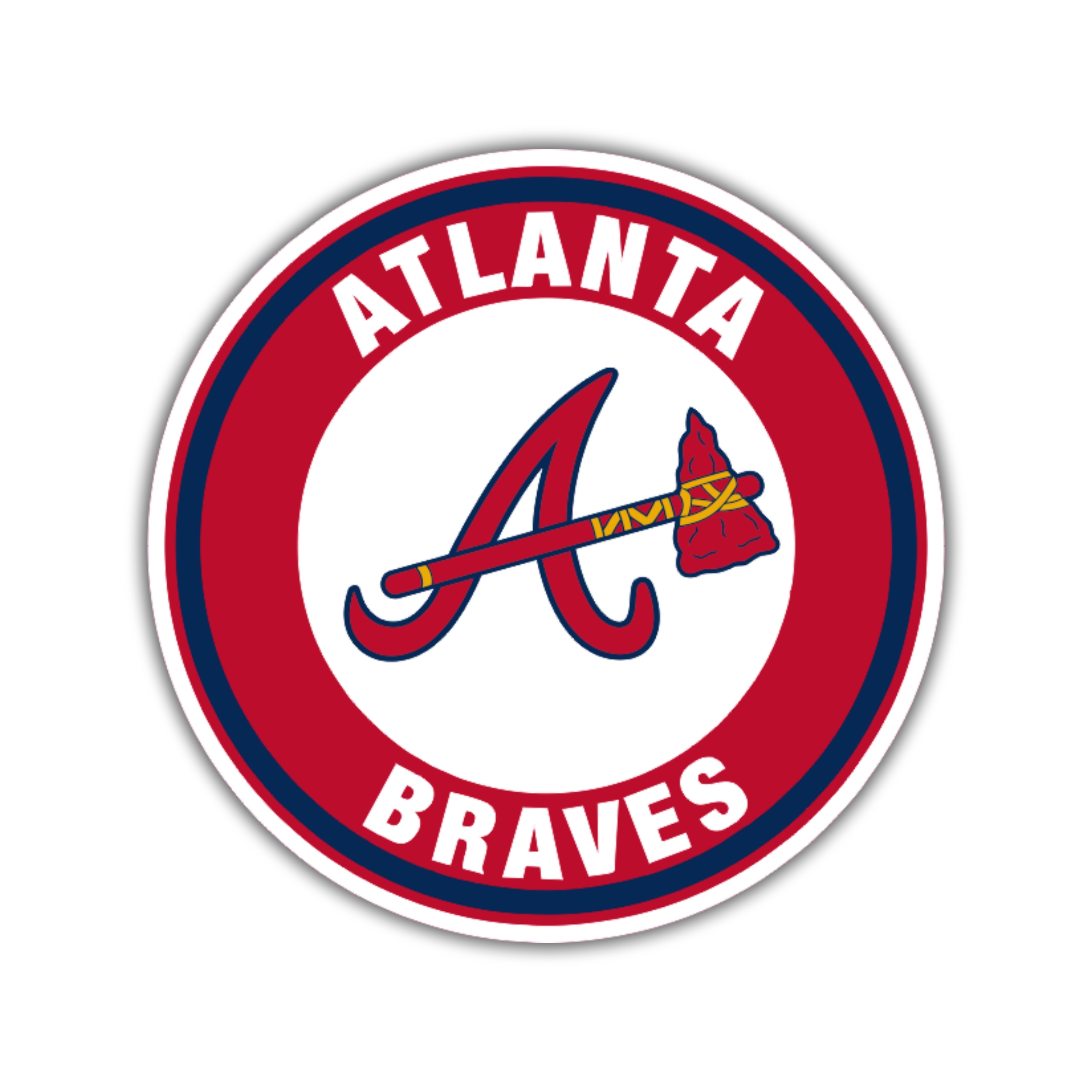 Atlanta Braves Red and White Circle Temporary Tattoo Biggest