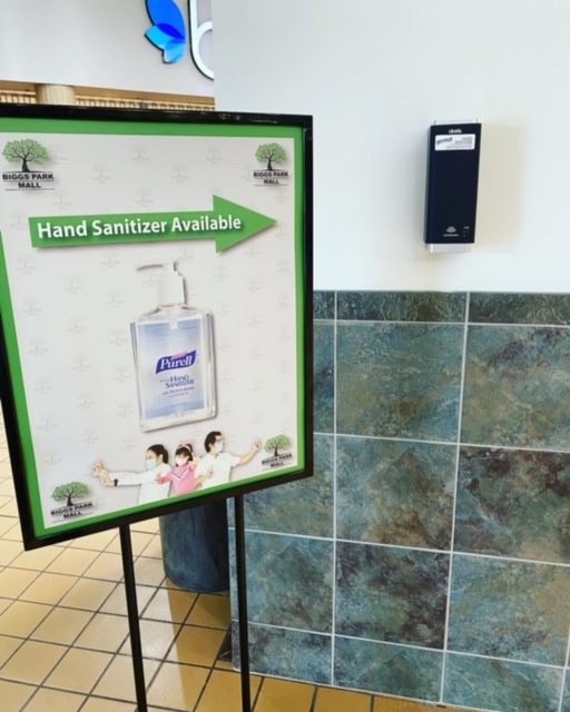 Hand Sanitizing Stations Available Biggs Park Mall