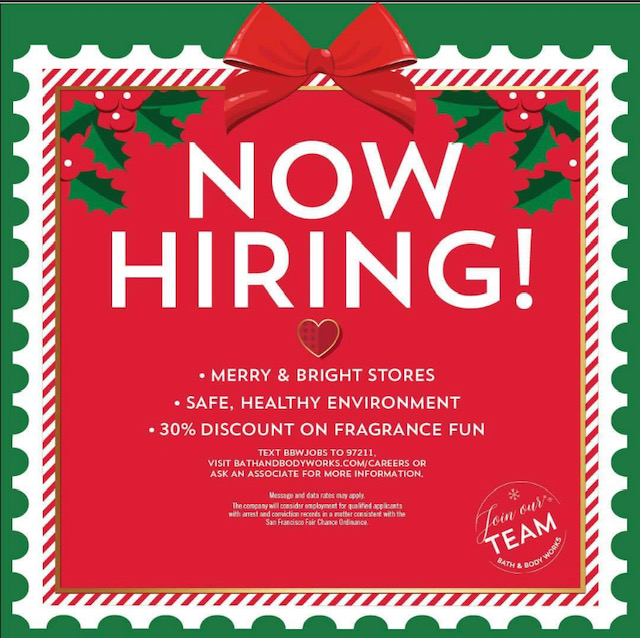 Bath & Body Works Now Hiring Biggs Park Mall