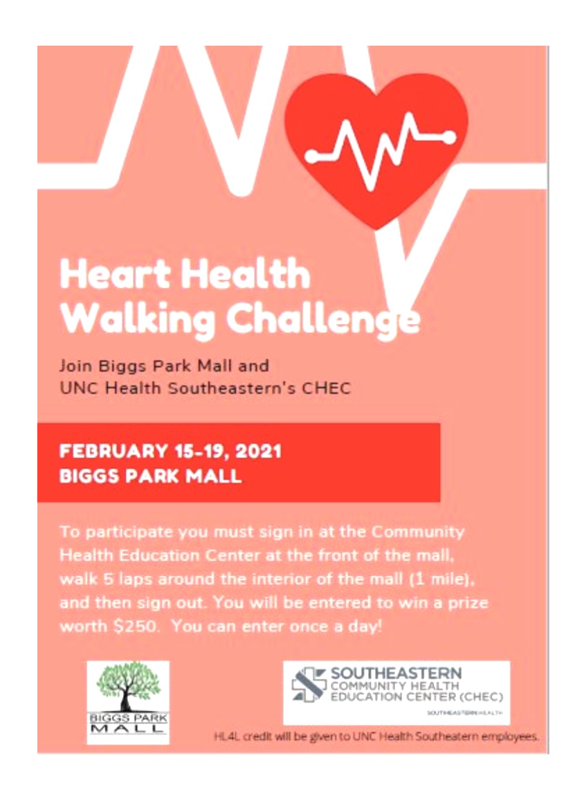 Heart Health Walking Challenge Biggs Park Mall