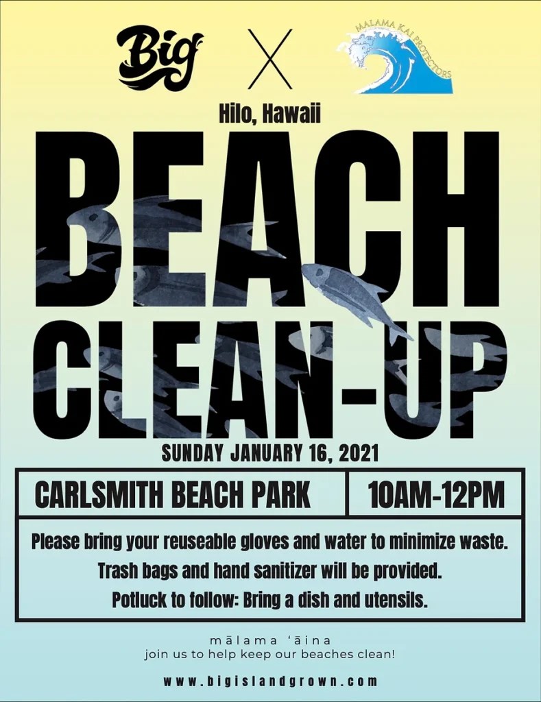 Big Island Grown Hilo Dispensary Anniversary and Beach Clean Up Big