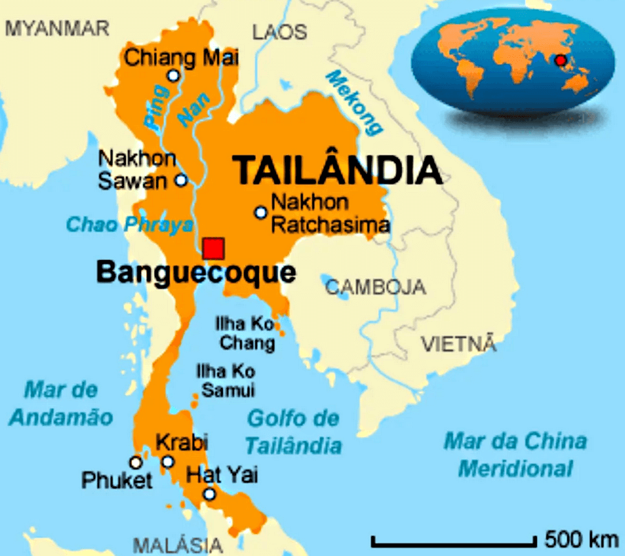 Mapa de Tailandia datos interesantes e información sobre el país