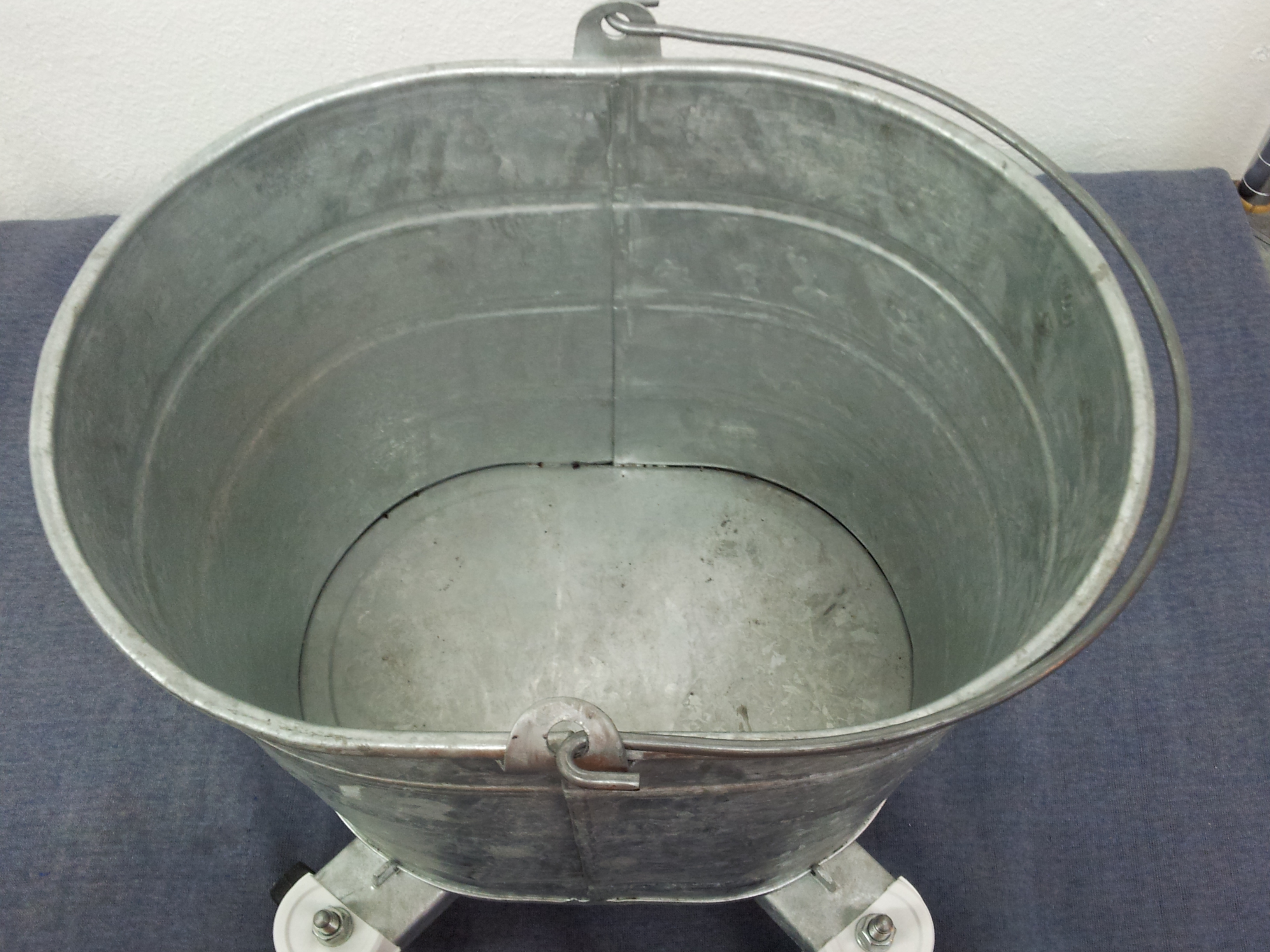 Nice 16 Qt. Metal Galvanized Mop Bucket With Wheels eBay