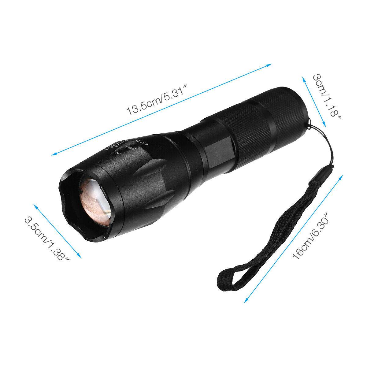 2000lm LED Waterproof Flashlight Focusable 3 Modes "MiniTorchX"