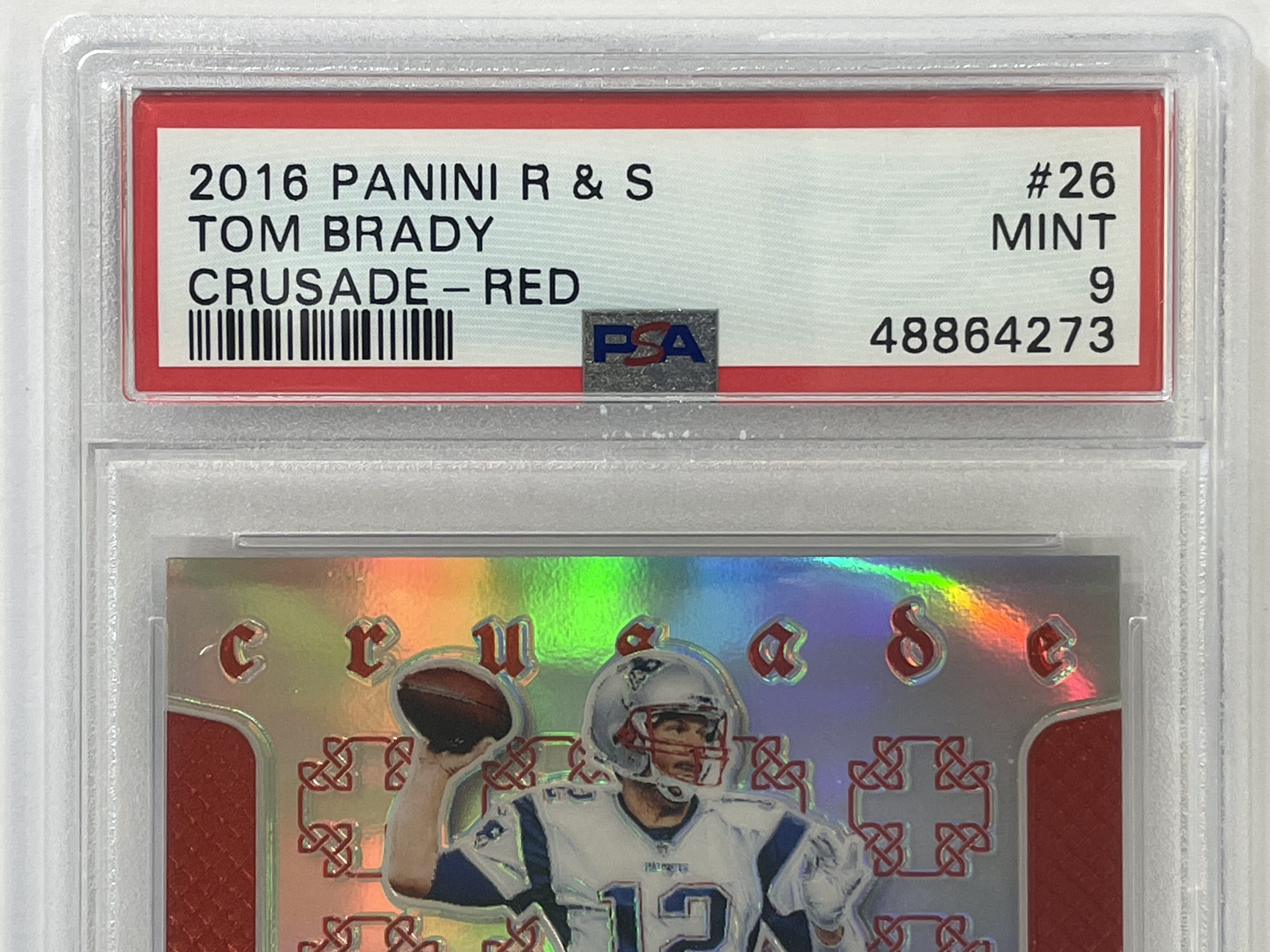 2016 Panini R S Tom Brady Crusade Red 26 PSA 9 Big League Sports Pokemon Cards
