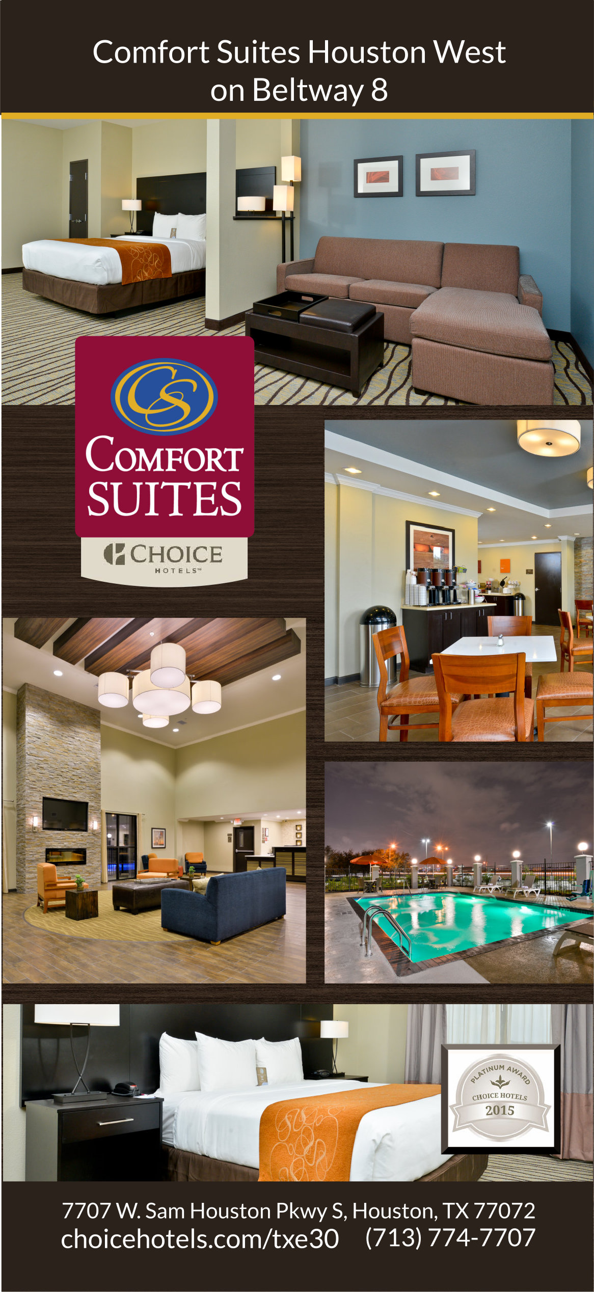 Comfort Suites Rack Card BIGlilFISH WordPress site Design and SEO