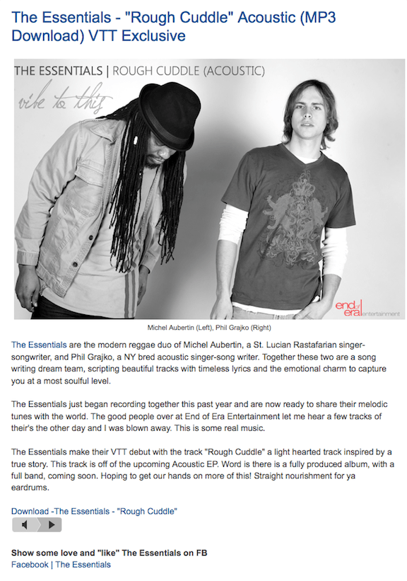 Vibe To This using photos of The Essential. | Yreme ynnel