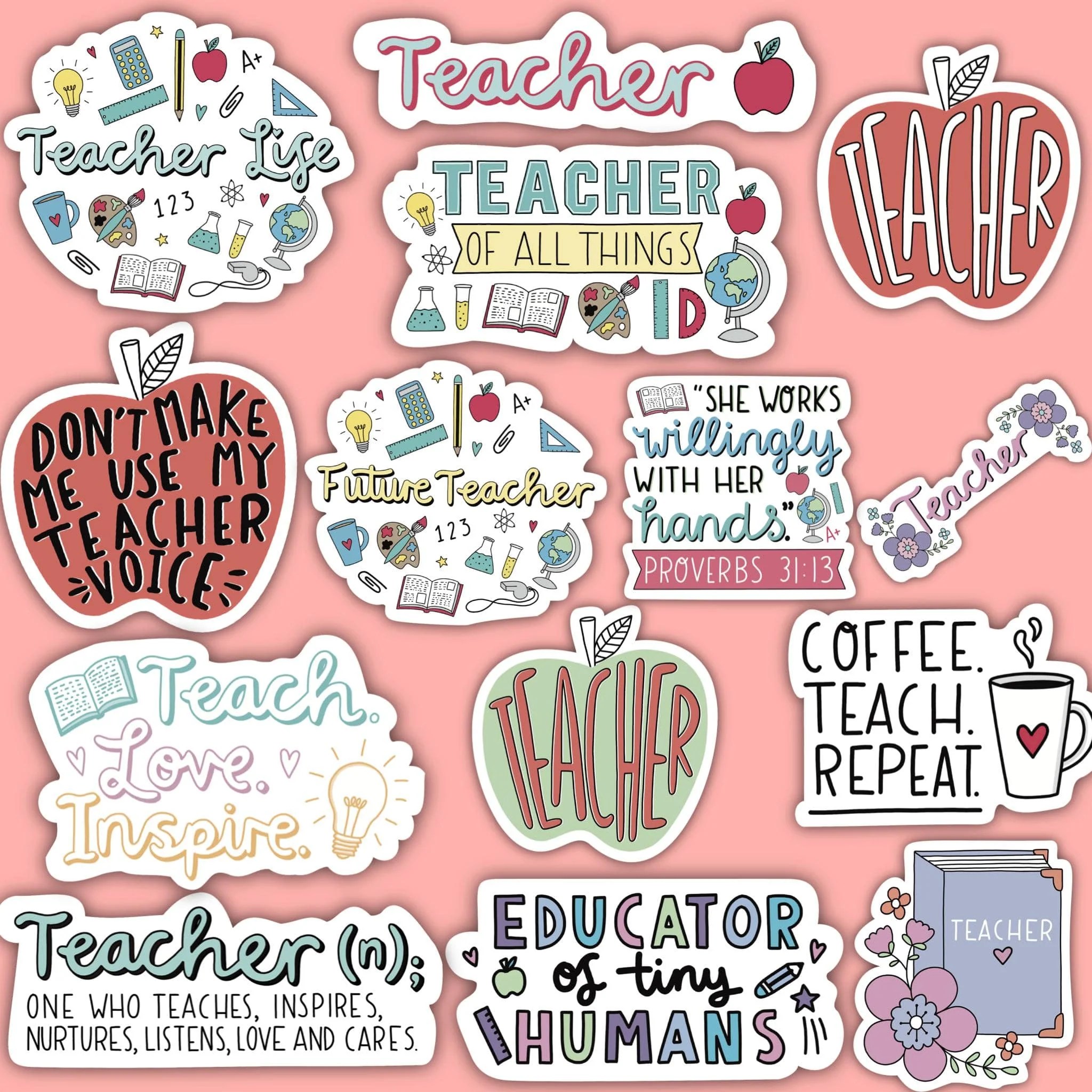 Teacher Sticker 14 Pack Classic Big Moods