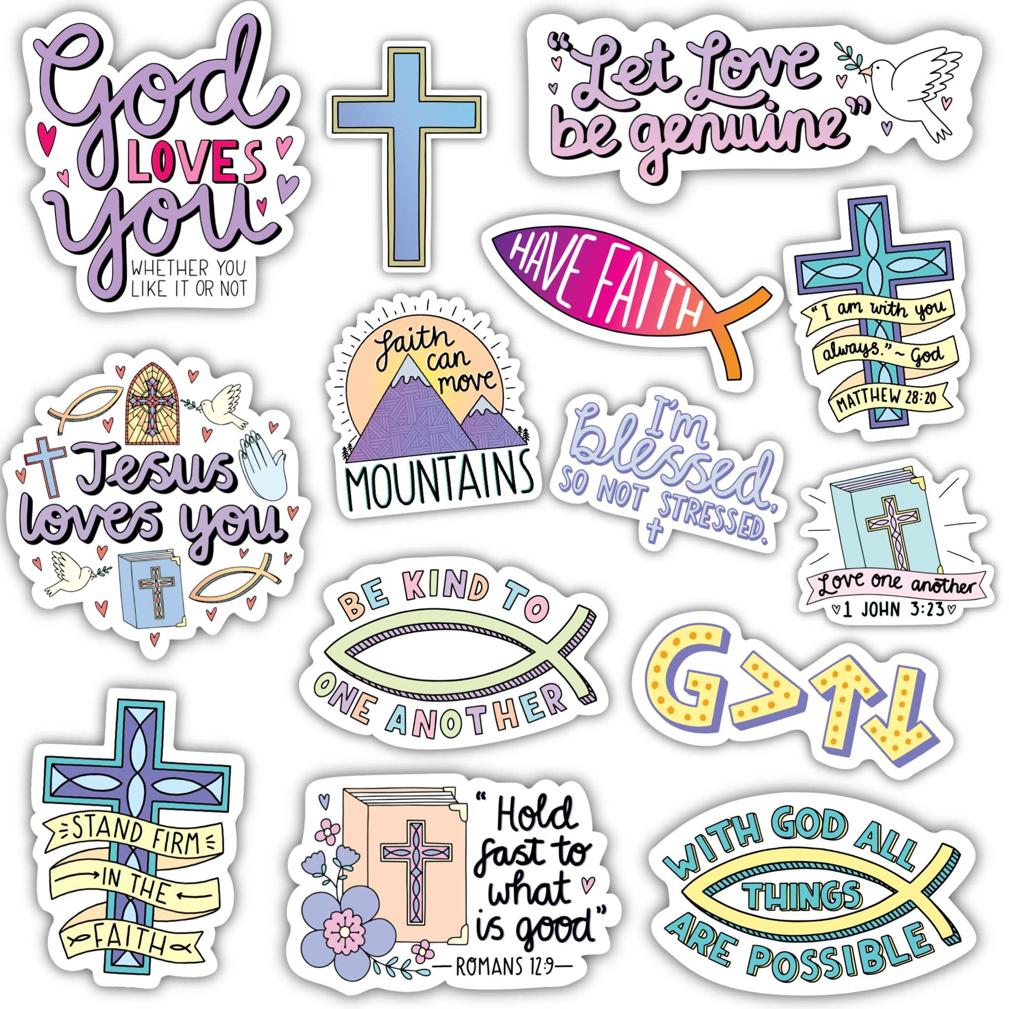 Colorful Faith Sticker 14 Pack Big Moods