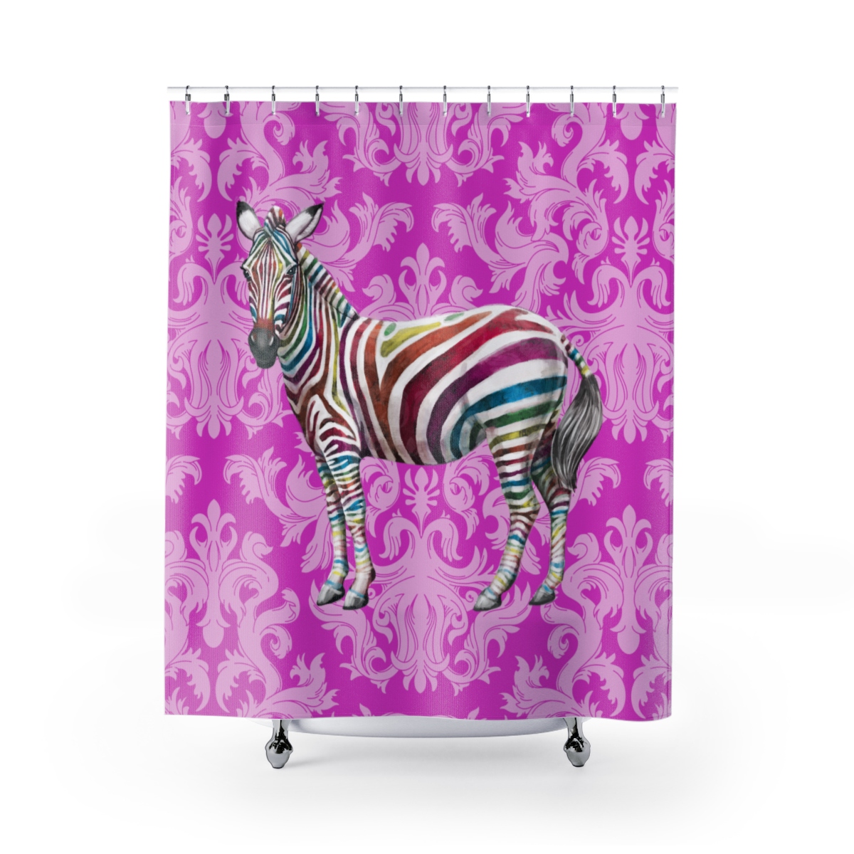 Zebra Shower Curtains Pink Big Mural Design Studio