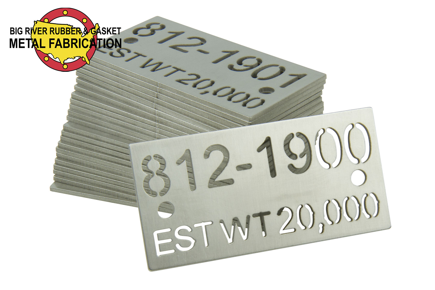 Custom Stainless Steel Tags Big River Rubber & Gasket