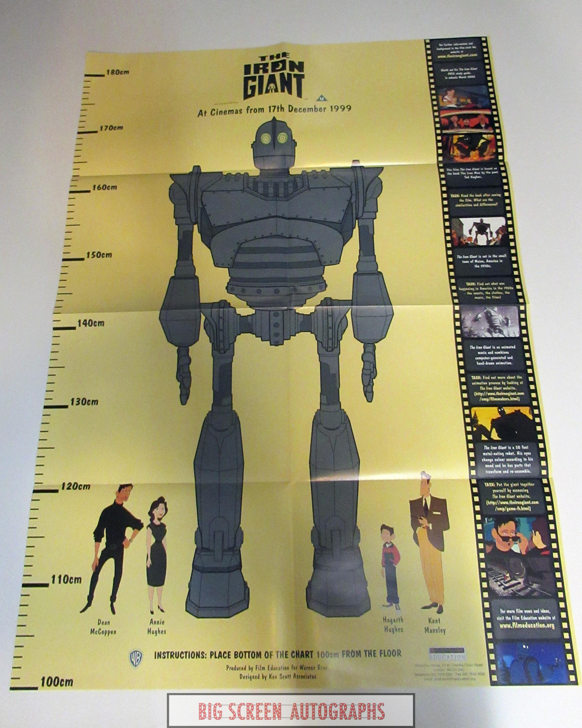 The Iron Giant promo height chart Big Screen Autographs