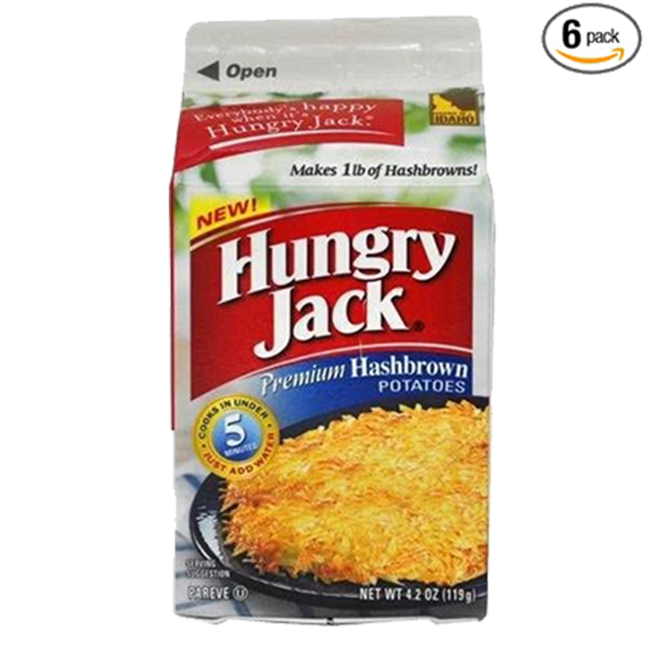 Hungry Jack Original Hashbrown Potatoes 4.2 oz (Pack of 6) Big Space