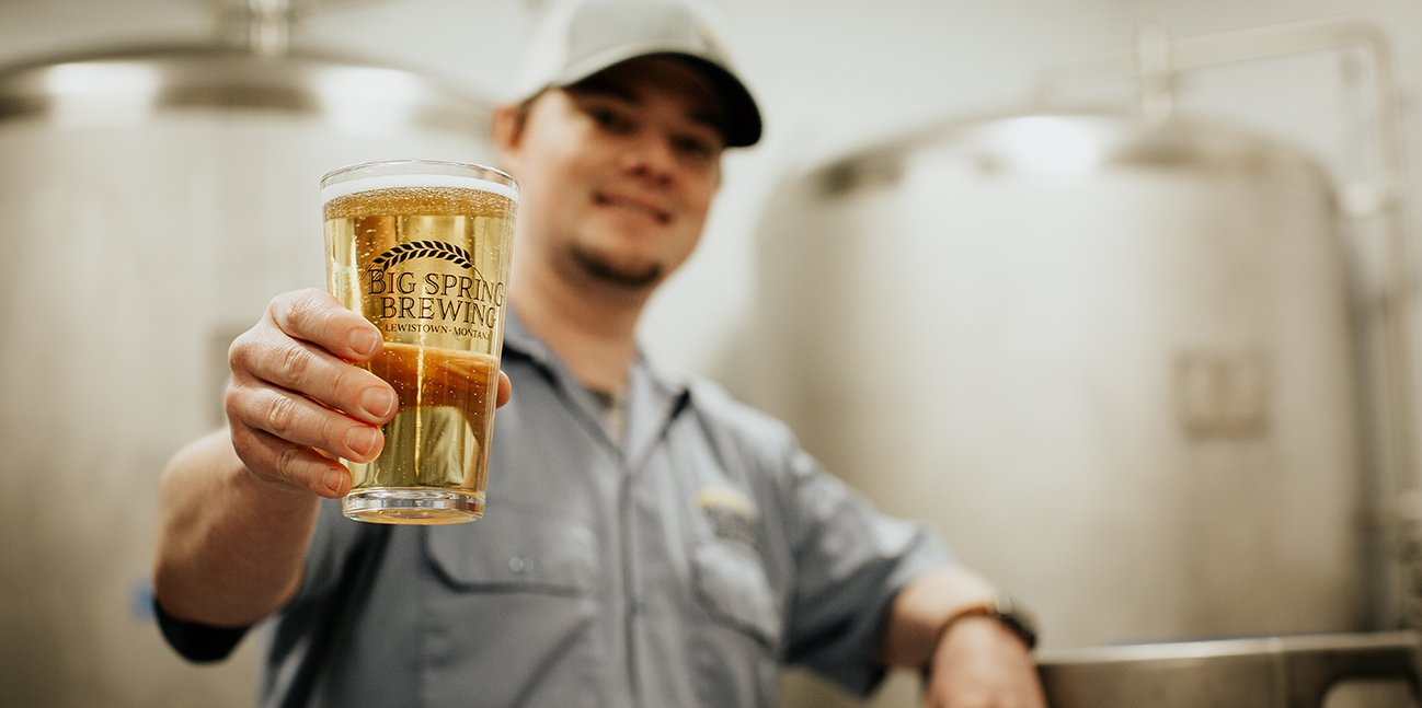 Big Spring Brewing Brewing craft beer in Lewistown, Montana.