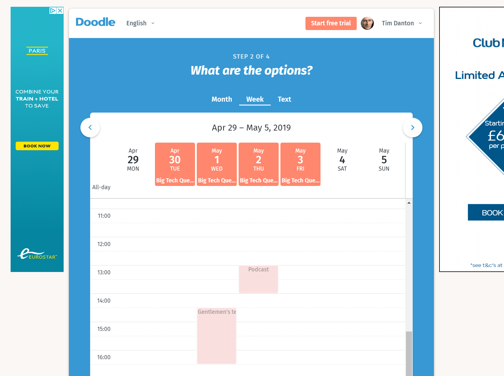 organise dates with Google