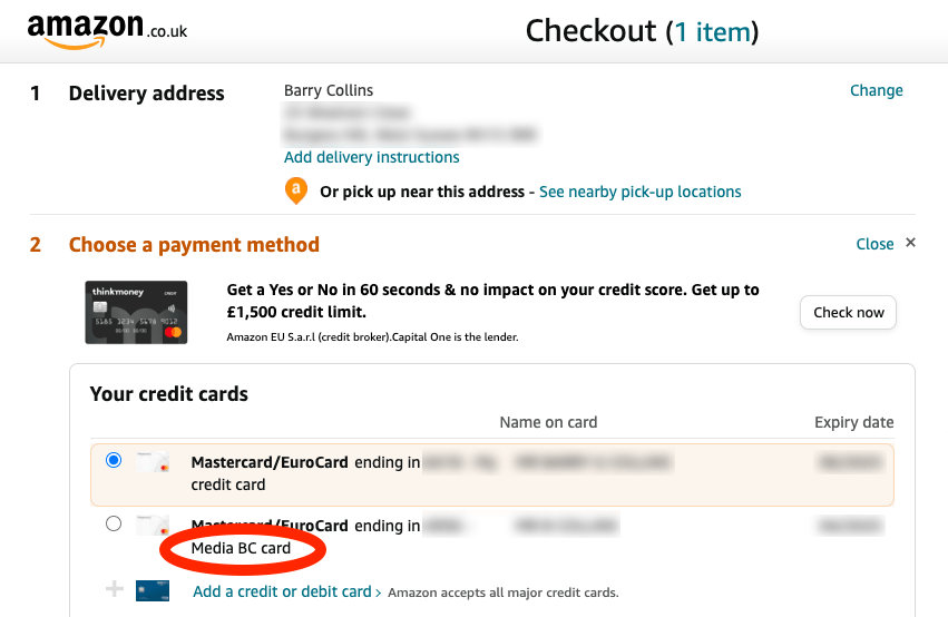 Give credit cards stored in Amazon a nickname The Big Tech Question