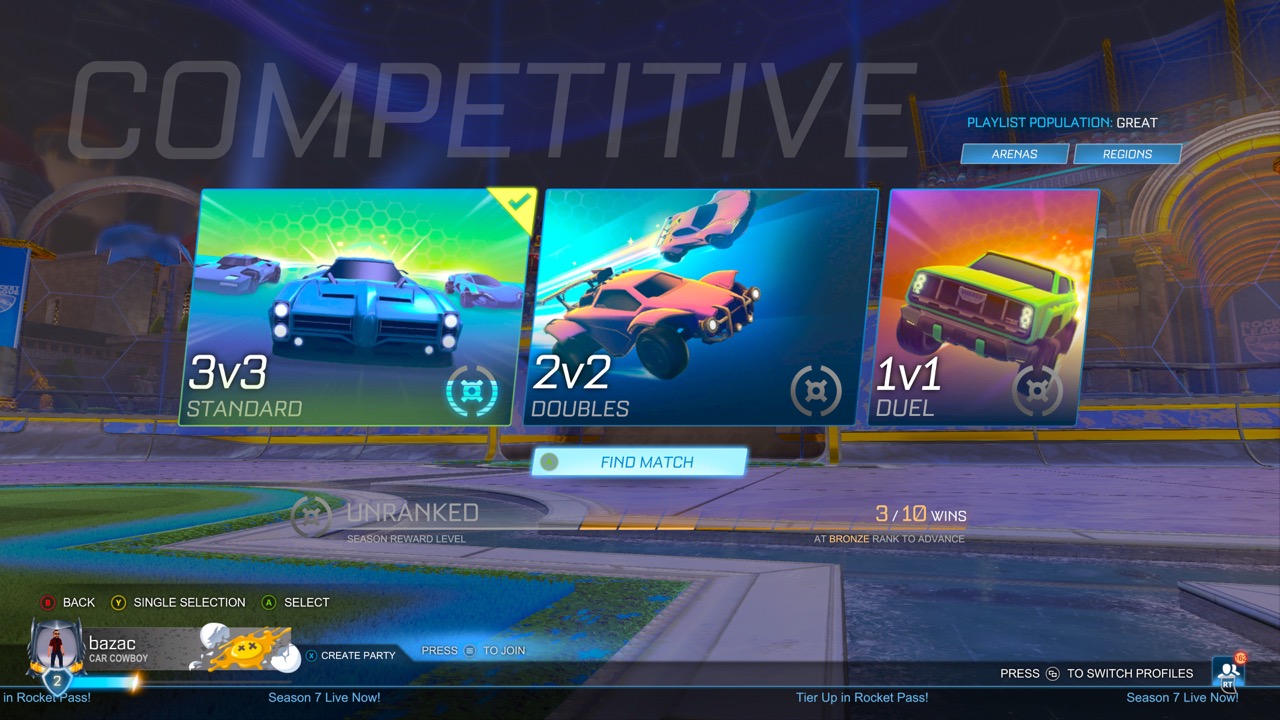 Rocket League "ranked playlists are offline" how to fix it