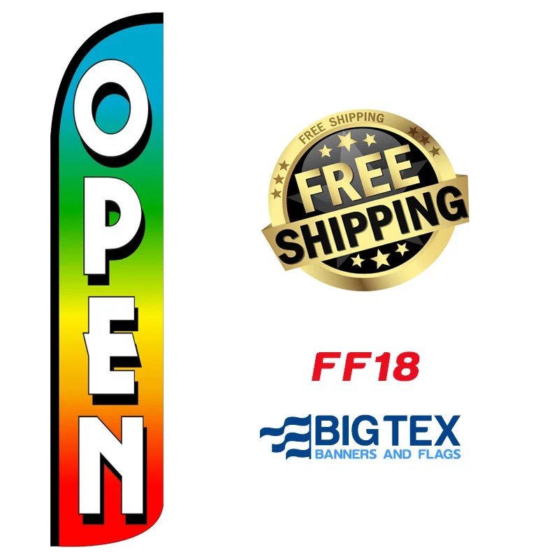 Rainbow Open Feather Flag FF18 Big Tex Banners and Flags