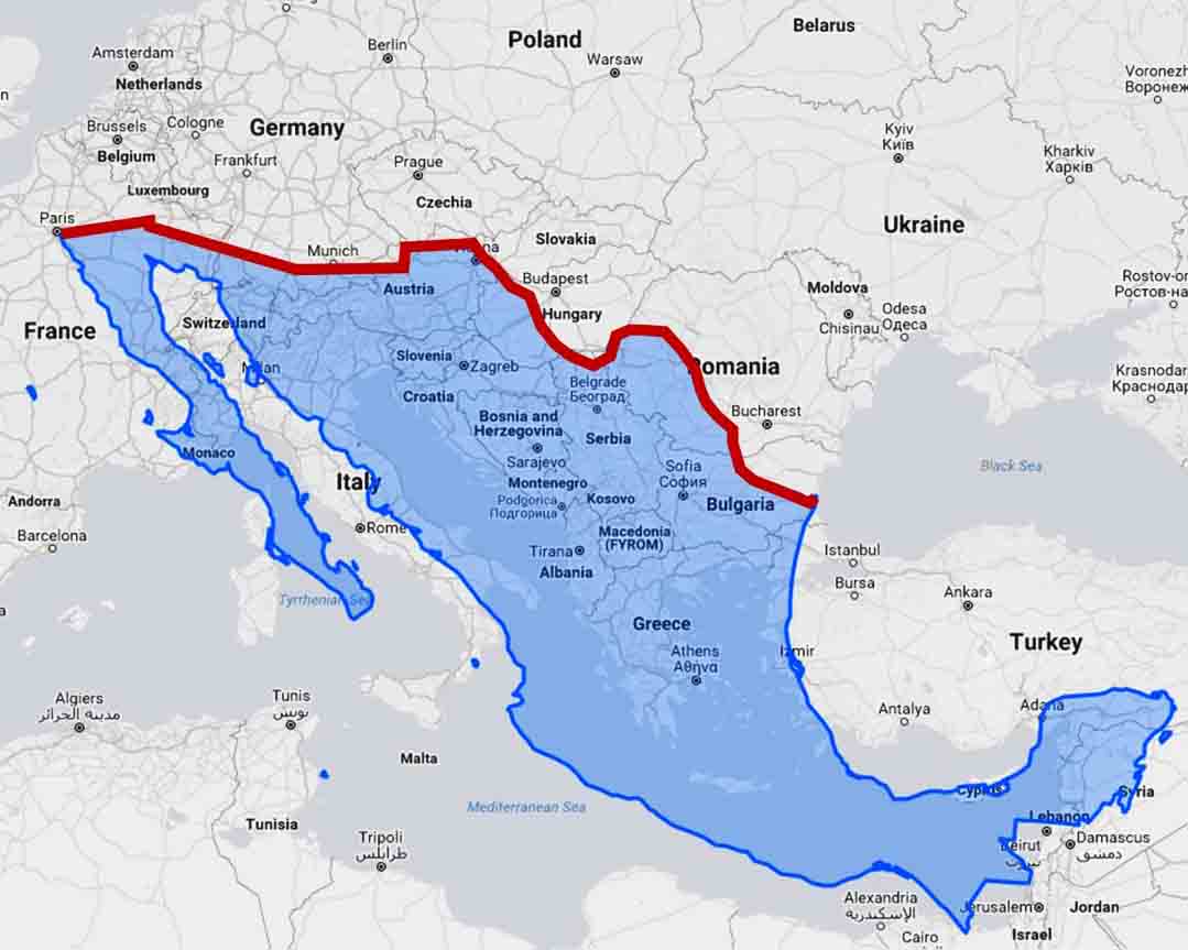 What the U.S.Mexico border wall would look like in Europe Big Think