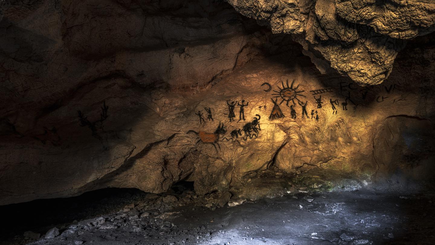 Hundreds of prehistoric paintings have been found in caves with barely