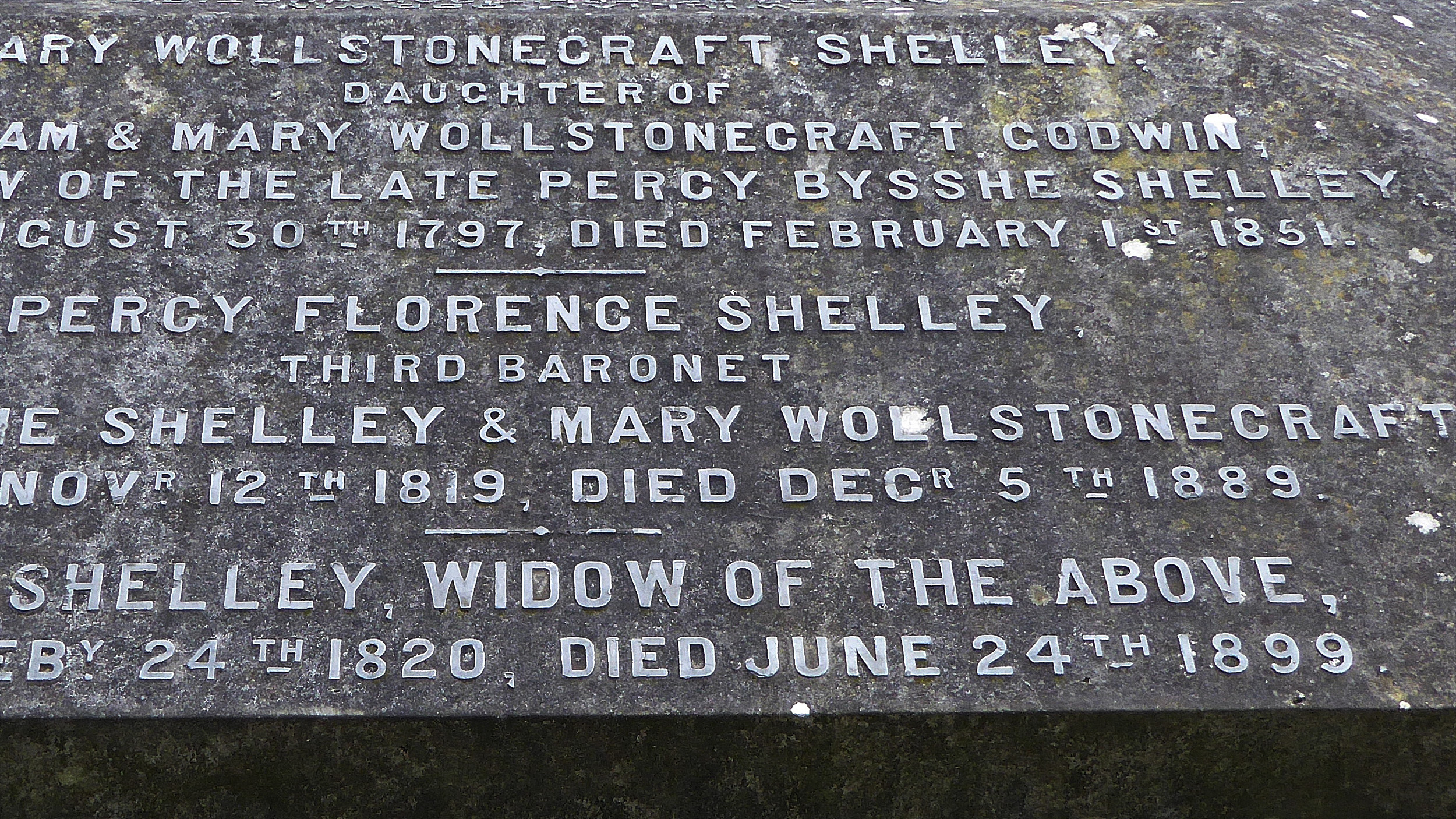 Mary Shelley’s mother’s grave A place for reading and lovemaking