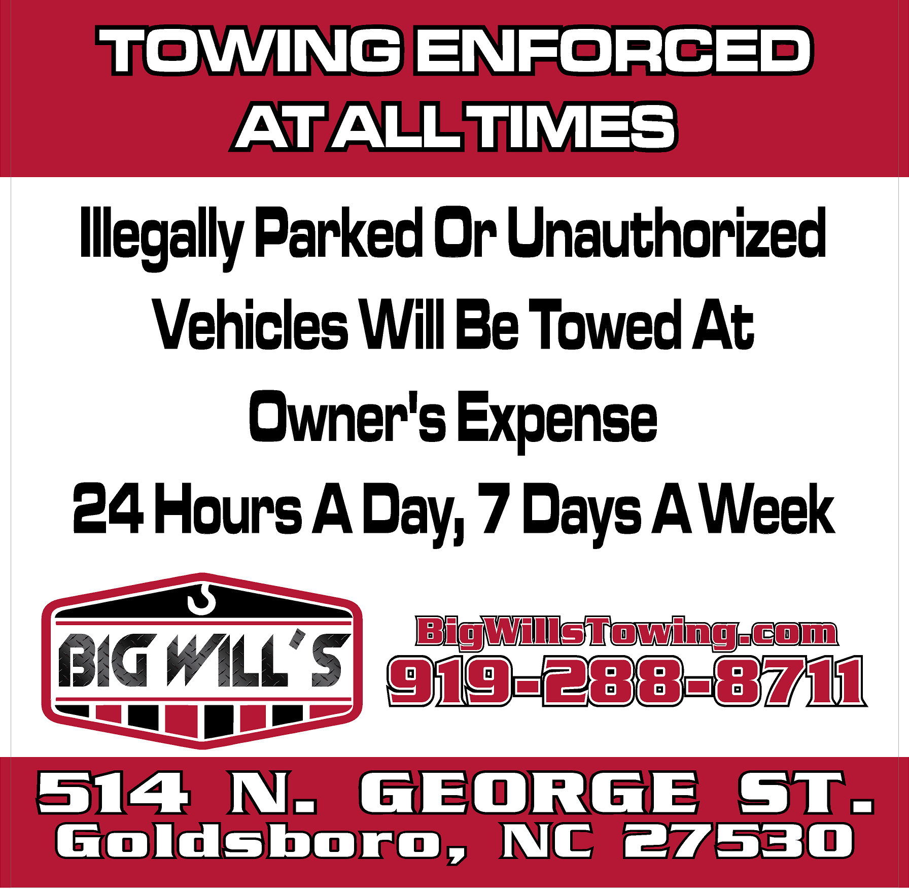 Parking Lot Services Big WIlls Towing
