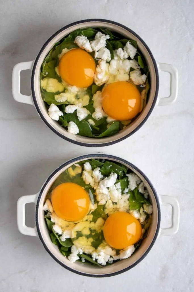 Creamy Spinach Baked Eggs Zazoo Recipes