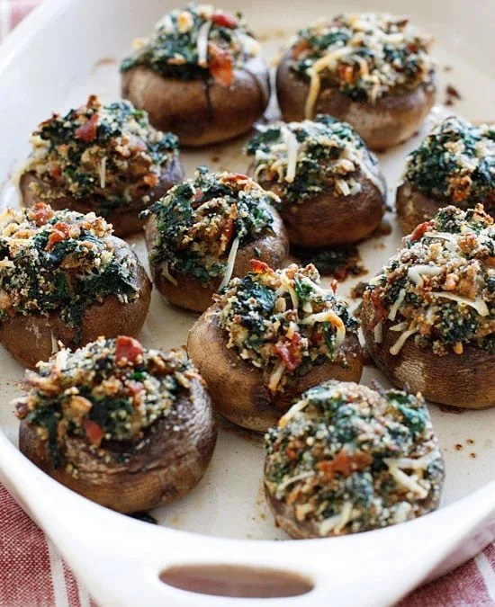 Spinach and Bacon Stuffed Mushrooms Zazoo Recipes