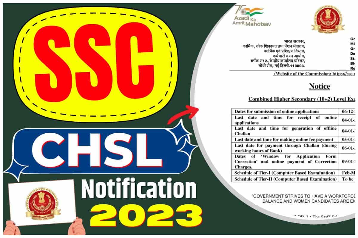 SSC CHSL Notification 2023 Application; केंद्रीय मंत्रालयों में LDC, DEO की हजारों नौकरियां