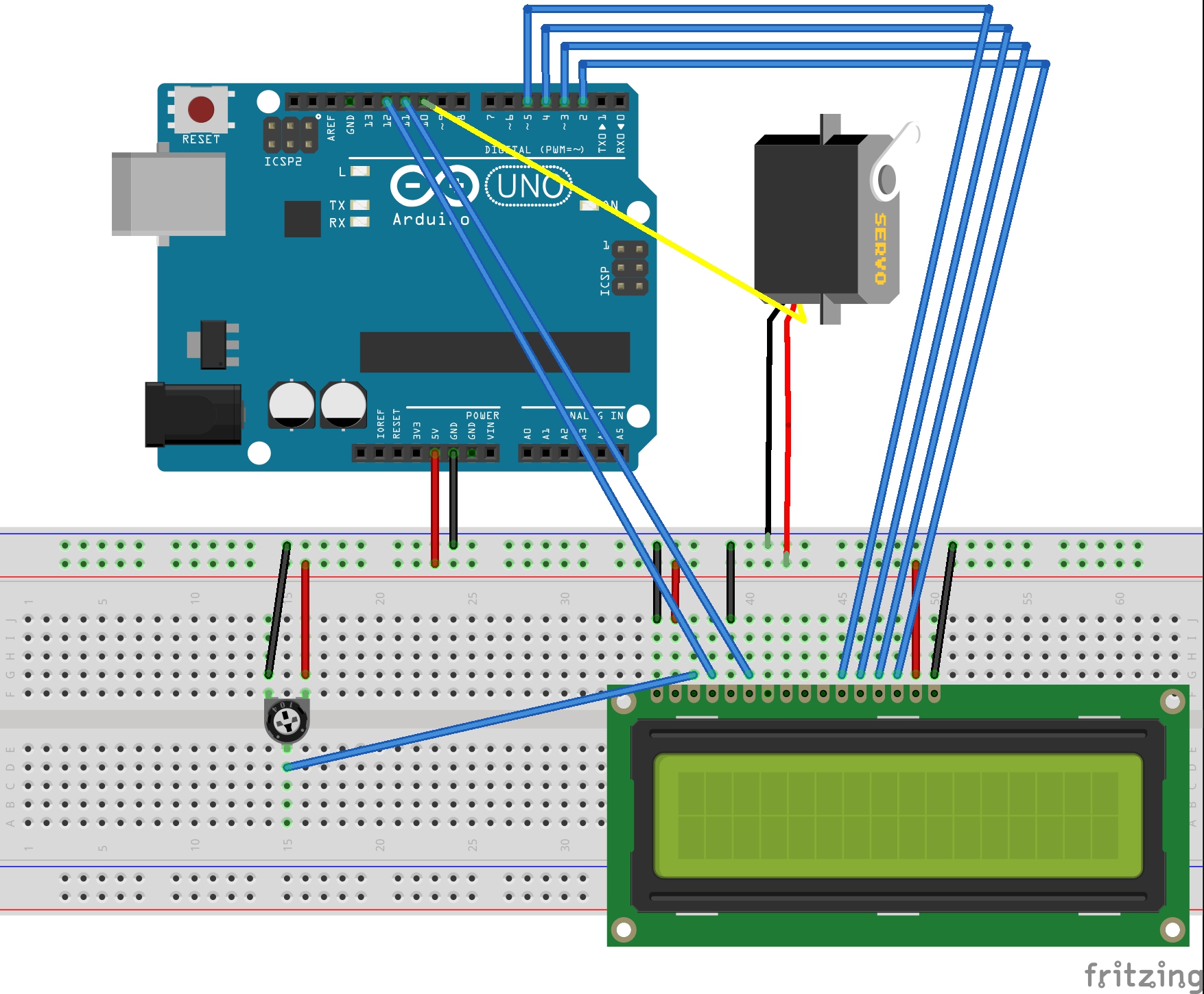 Arduino Servo and LCD 2x16 — [biicode docs]