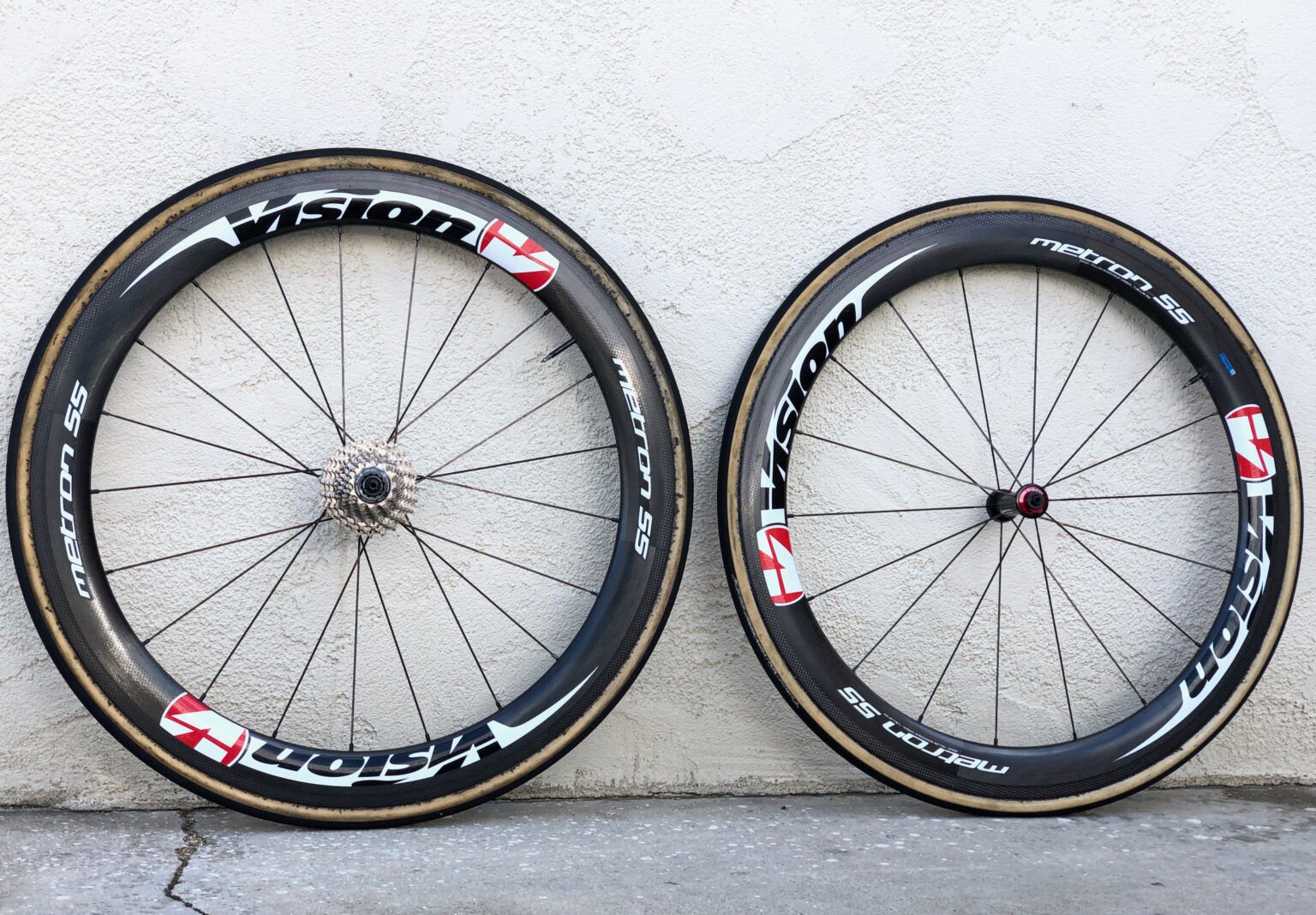 Vision Metron 55 SL Carbon Road Bike Tubular Rim Brake Wheel Set 11 sp