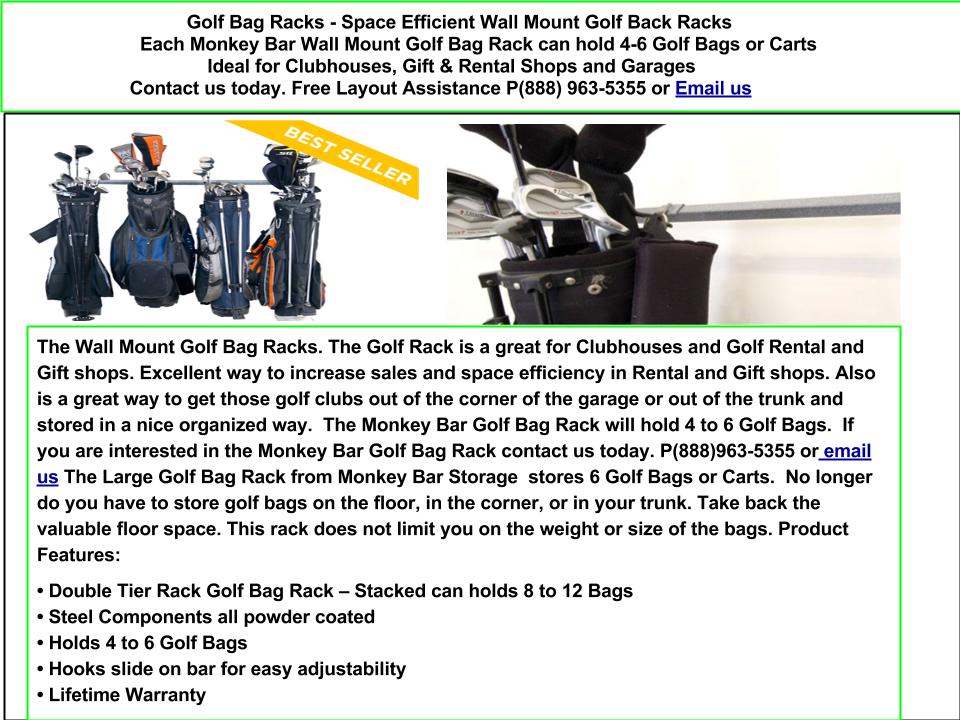 Golf Bags Storage Solutions BIKE ROOM SOLUTIONS