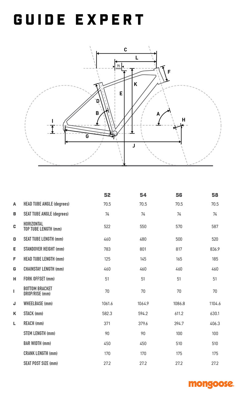 Mongoose Frame Size Chart vlr.eng.br