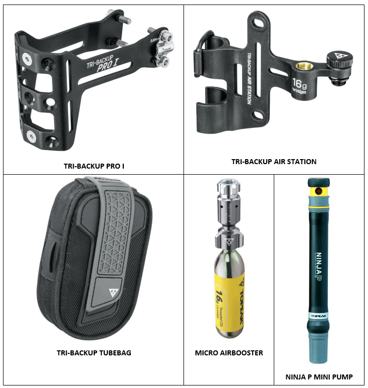 Topeak TBUAST TriBackUp Air Station Bike Bottle Cage CO2 Cartridge