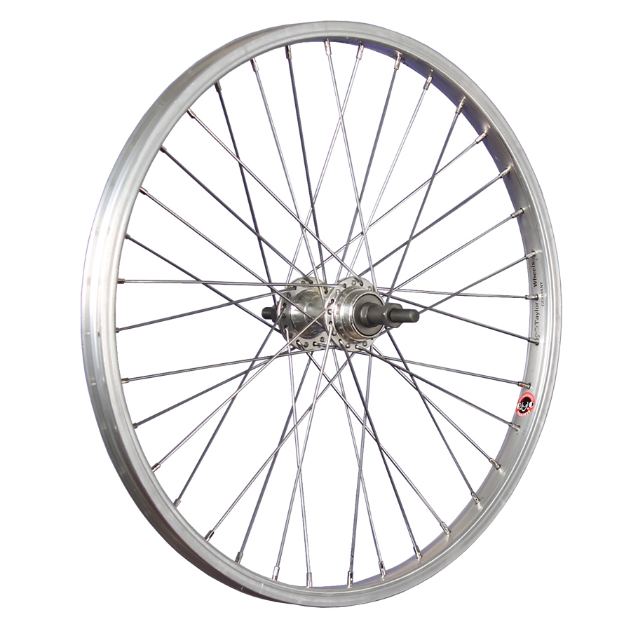 Taylor Wheels 20inch bike rear wheel aluminium for freewheel cogset silver