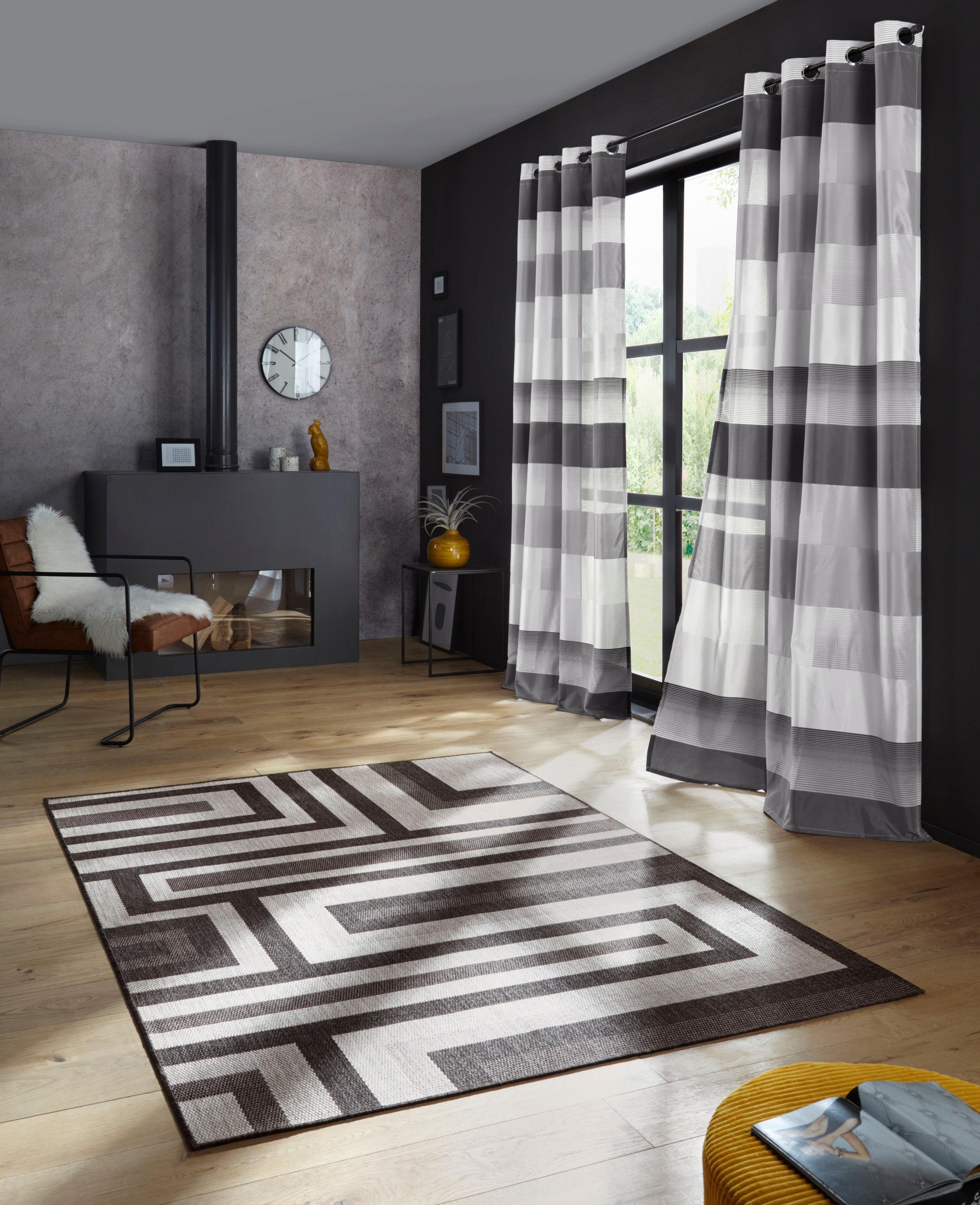 Bruno Banani Teppich »Cannes«, rechteckig, 3 mm Höhe, In und Outdoor