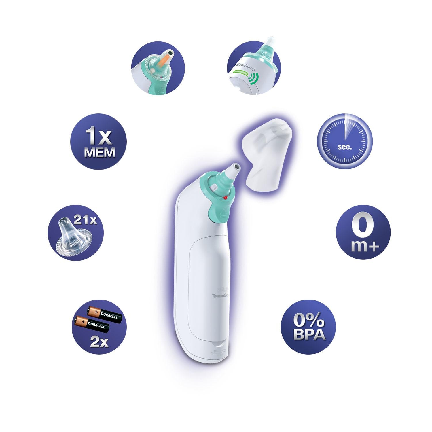 Braun Ohr-Fieberthermometer »ThermoScan 5 IRT6020«, Inklusive 21 Einweg