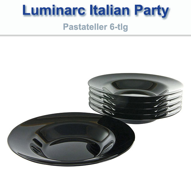 Luminarc ITALIEN PARTY black Pastateller Geschirrset Speiseteller