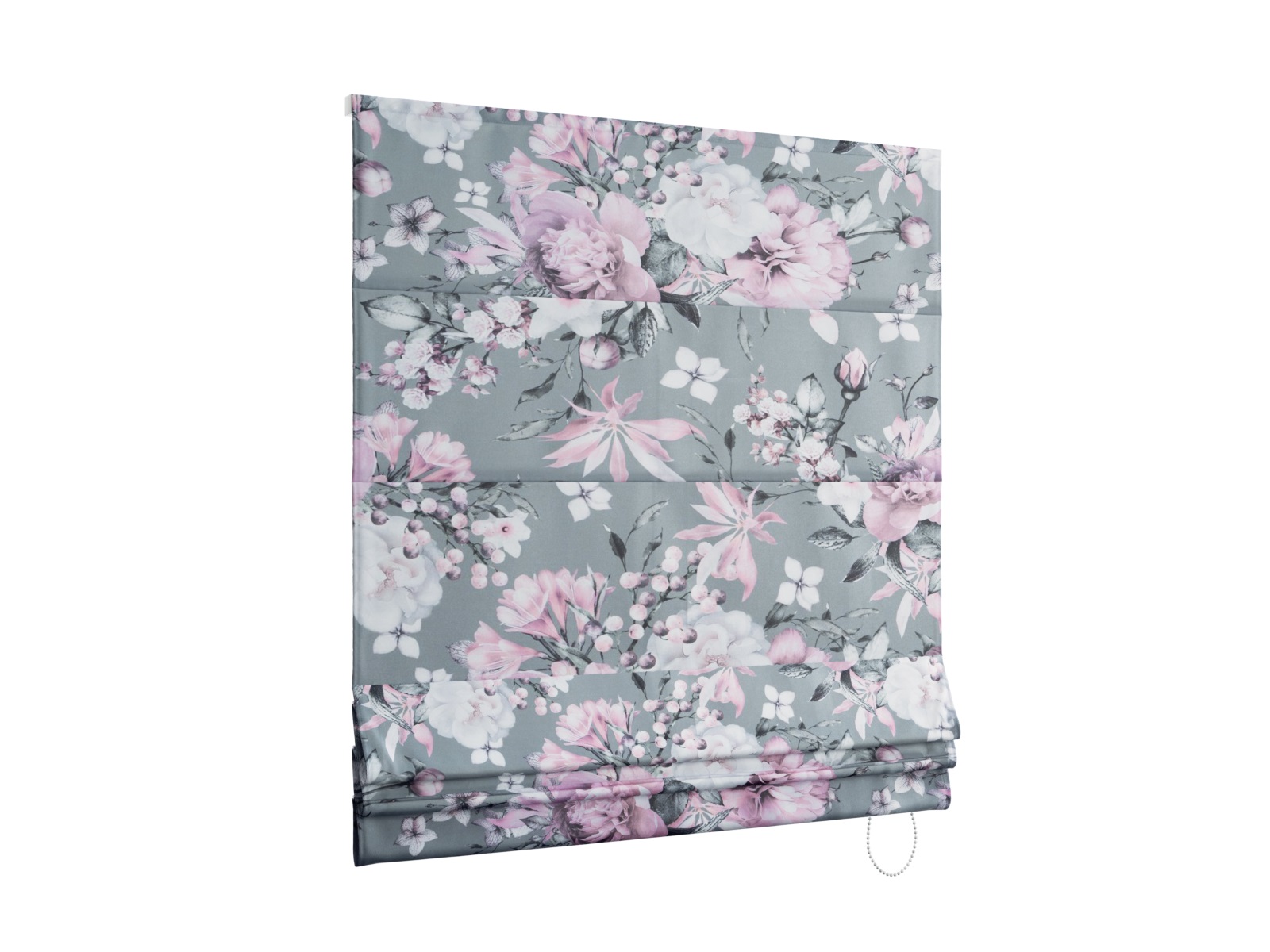 PREMIUM RAFFROLLO BLUMEN GRAU WEISS ROSA LILA FALTROLLO JALOUSIE