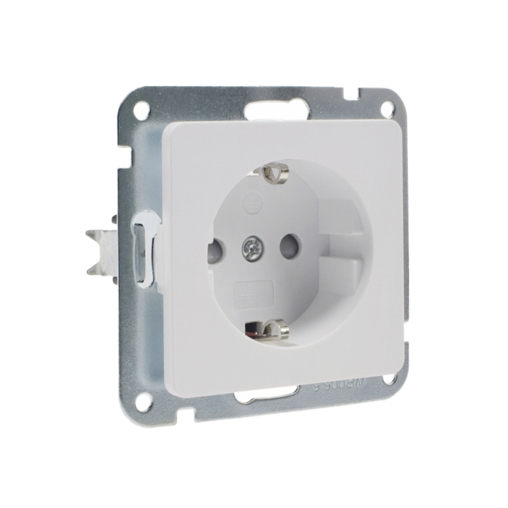 MILOS SchutzkontaktSteckdose weiß matt ohne Rahmen 250V 16A