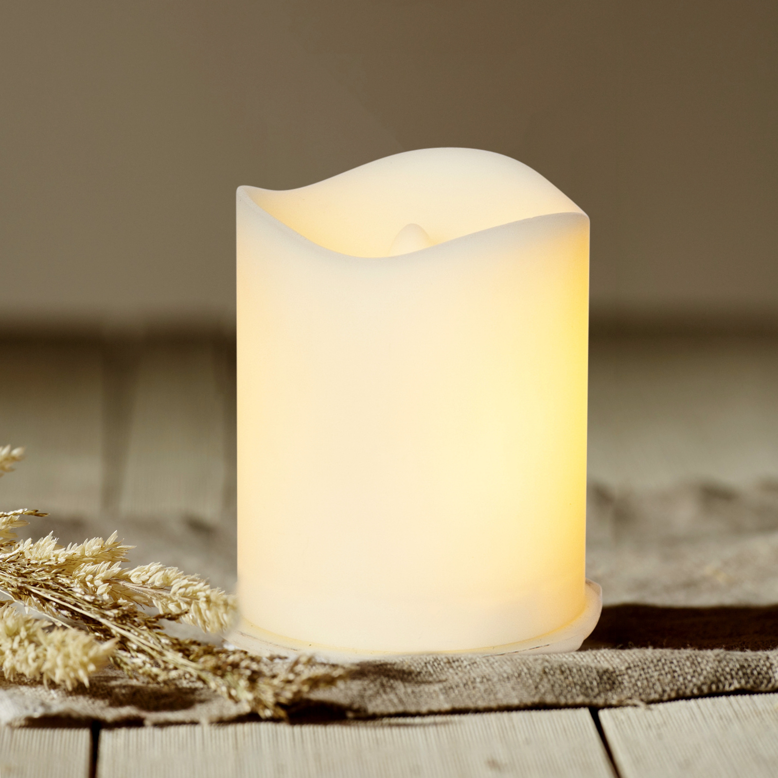 Mini Outdoor LED-Kerze FLAME Feuer-Effekt mit TIMER für Außen Garten