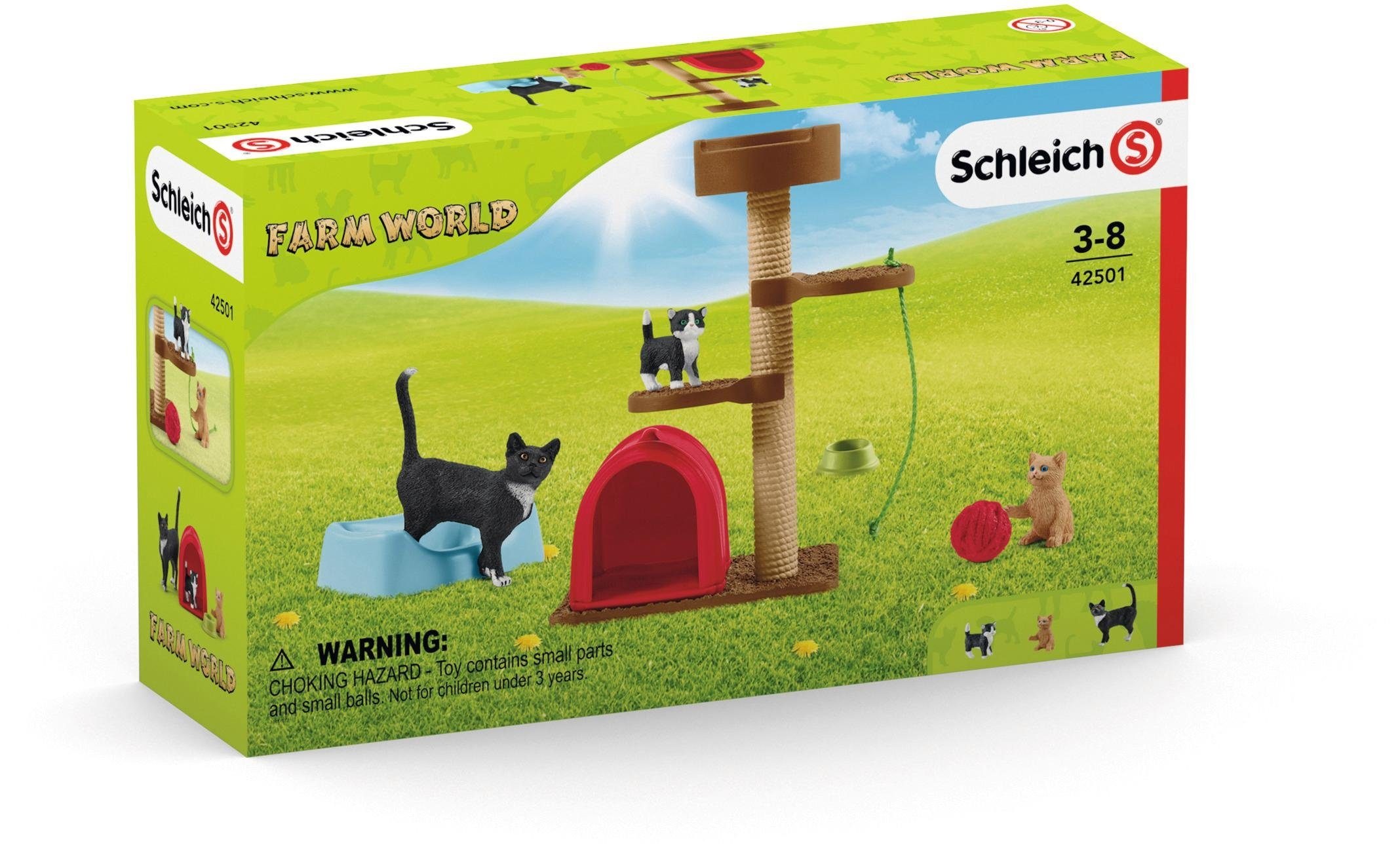 Schleich® Spielfigur »Farm World, Spielspaß für niedliche Katzen (42501