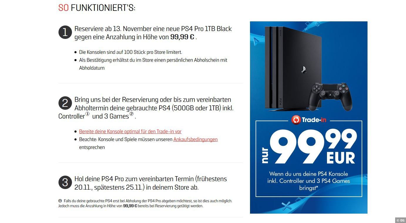 Playstation 4 Pro für 99 Euro im Tausch mit alter PS4 PCWELT