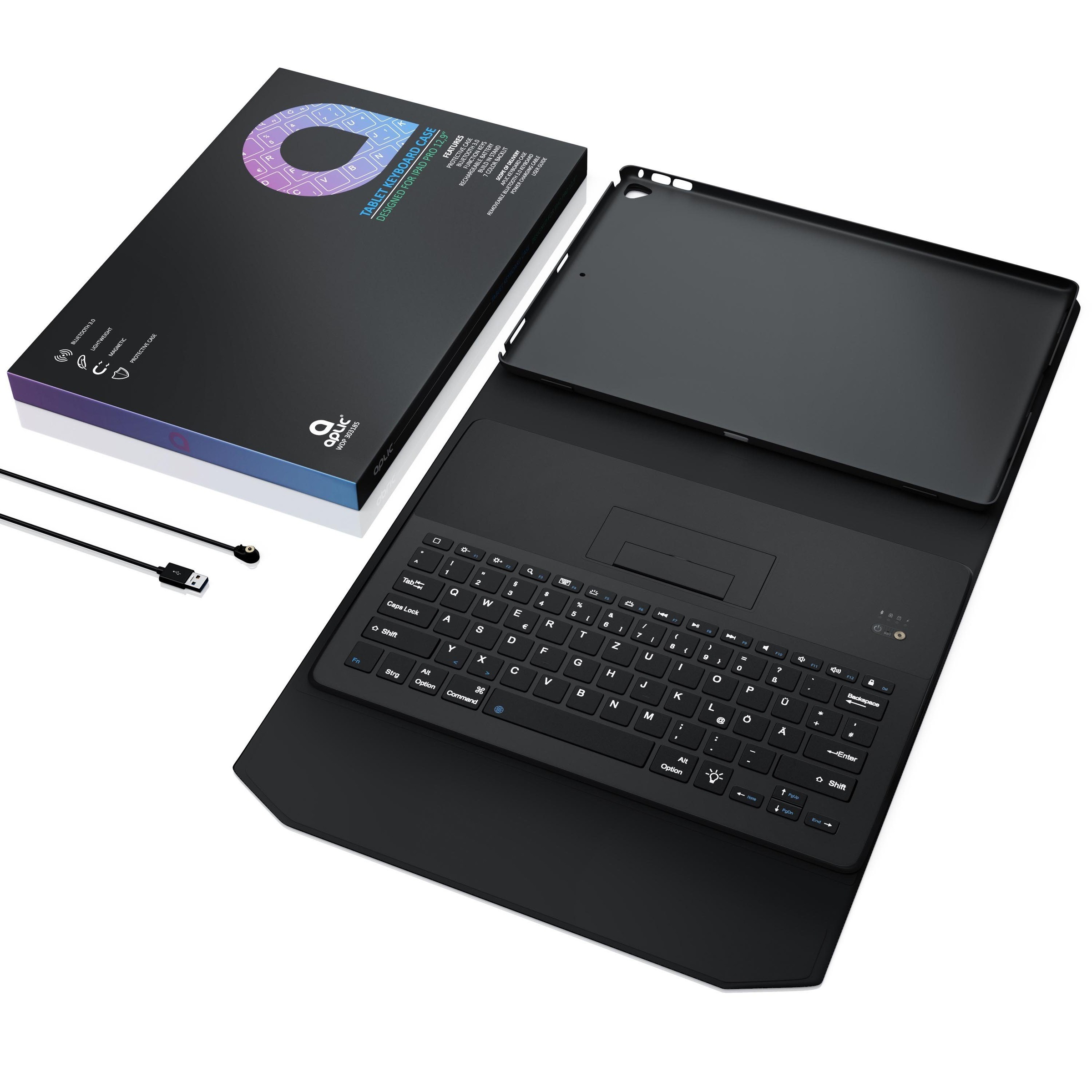 Aplic Bluetooth Alu Tastatur mit Schutzhülle für Apple Ipad Pro 12,9" online kaufen Quelle.de