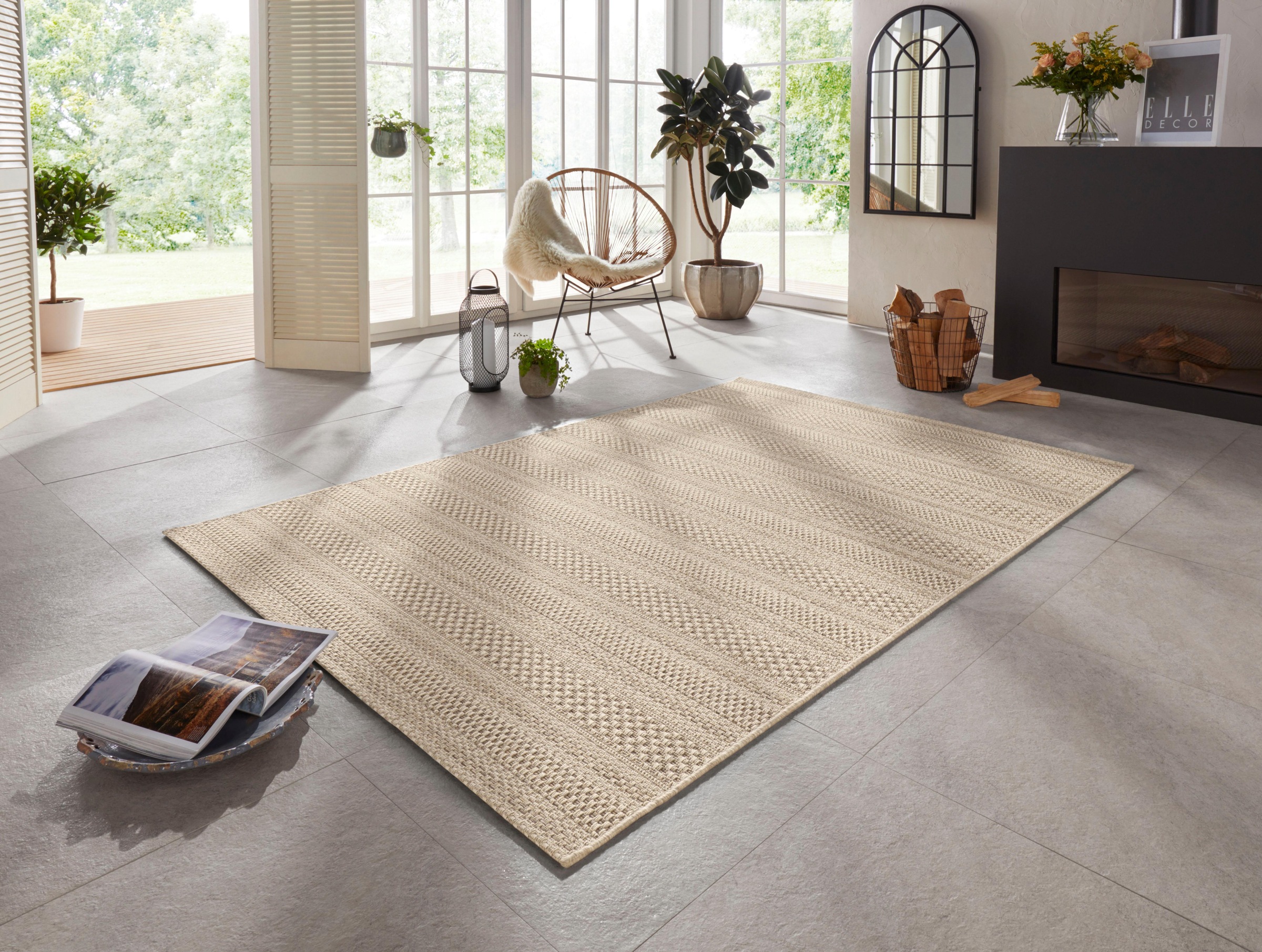 ELLE DECORATION Teppich »Arras«, rechteckig, 8 mm Höhe, Flachgewebe, In