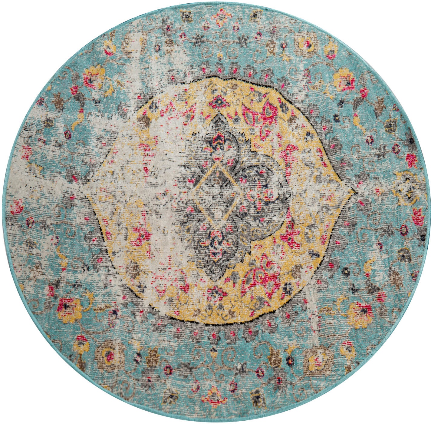 Paco Home Teppich »Artigo 401«, rund, 4 mm Höhe, Kurzflor, OrientOptik